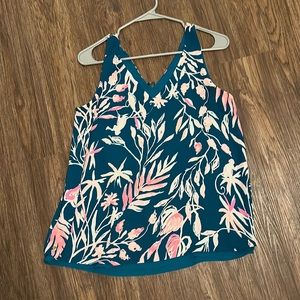 Lilly Pulitzer Florin Reversible Tank - Floral/Teal Blue